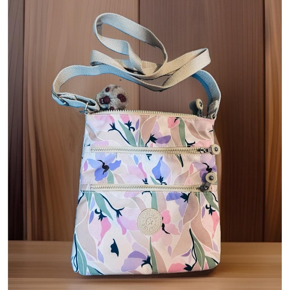Kipling Keiko‎ Crossbody Purse Bag Travel Floral Crossbody Triple Zip Storage